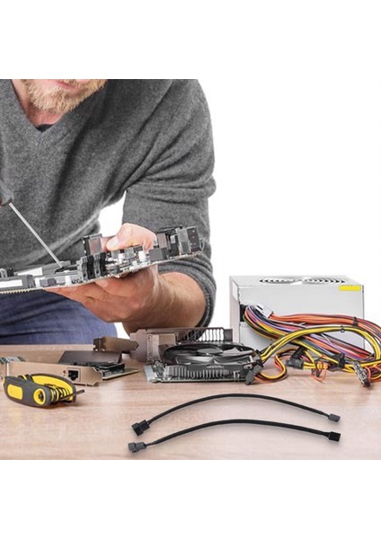 10 Adet 4 Pin Pwm Fan Uzatma Güç Kablosu Konnektör Kutusu Erkek Kadın Uzatma Kabloları ile Uyumlu 4 Pin/3 Pin Fan (Yurt Dışından)