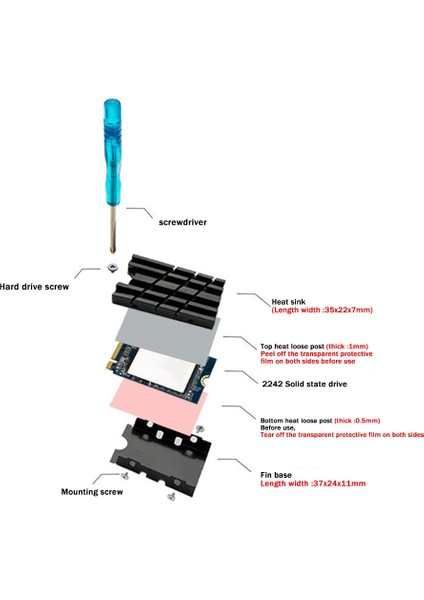 M.2 2242 Katı Hal Sürücü Radyatör SSD Soğutma Soğutucu NVME2242 Katı Hal Sürücü SSD Isı Emici Soğutma Yeleği (Yurt Dışından)