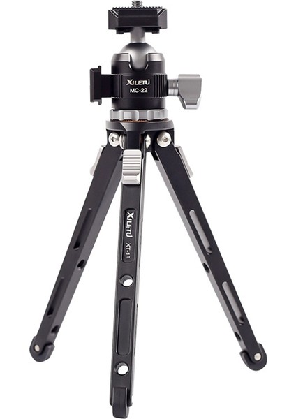 Xıletu MC22 + XT18 Mini Soğuk Ayakkabı Masaüstü Standı 1/4 Vida Çift Soğuk Ayakkabı Mini Ptz Tripod Cep Telefon Standı Tripod (Yurt Dışından)