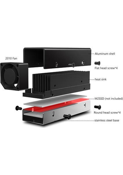 M.2 SSD Nvme Isı Emici M2 2280 Katı Hal Disk Hava Sirkülasyon Radyatörü Fan ile Alüminyum Soğutucu Termal Ped Soğutucu (Yurt Dışından)
