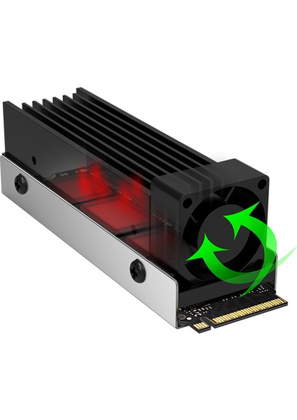 M.2 SSD Nvme Isı Emici M2 2280 Katı Hal Disk Hava Sirkülasyon Radyatörü Fan ile Alüminyum Soğutucu Termal Ped Soğutucu (Yurt Dışından)