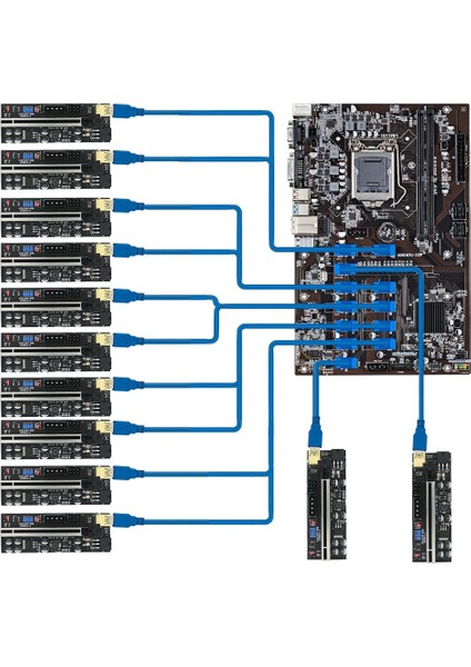 1 Adet VER010-X Plus Pcıe 1x Ila 16X Sata+6pin+4pin Usb3.0 Grafik Uzatma Kablosu Yükseltici Kart Bitcoin Madenciliği Için (Yurt Dışından)