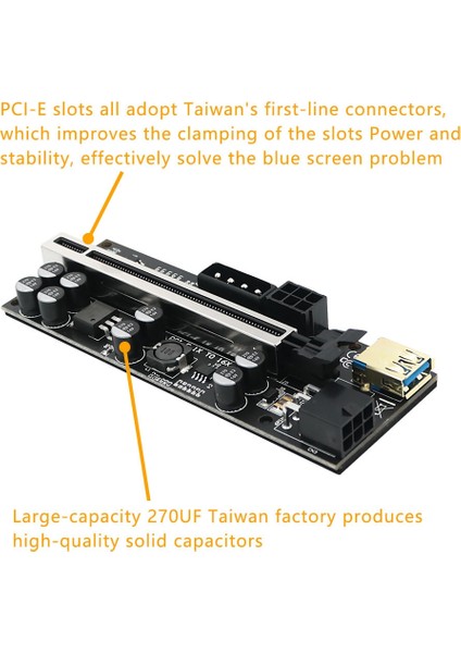 1 Adet VER010-X Plus Pcıe 1x Ila 16X Sata+6pin+4pin Usb3.0 Grafik Uzatma Kablosu Yükseltici Kart Bitcoin Madenciliği Için (Yurt Dışından)