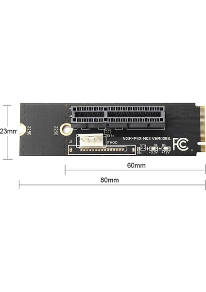 Set Ngff - Pcı-E Yükseltici Kart M.2 SSD Bağlantı Noktası - Pcıe X4 Genişletme Kartı Yuvası Adaptörü Yükseltici Kablo, Büyük 4pin Güç Kaynağı (Yurt Dışından)