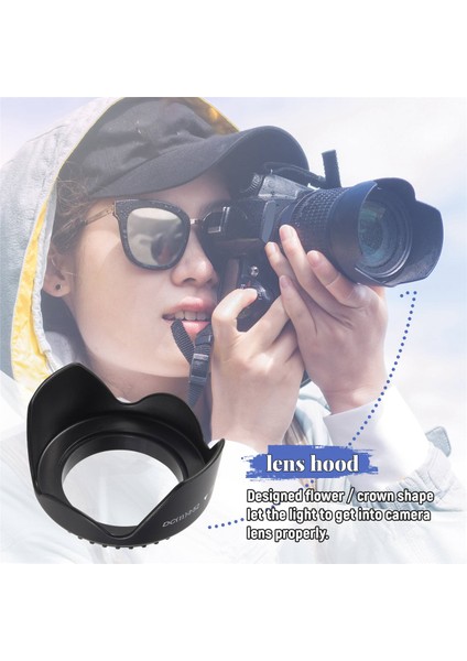 Nikon D5200 D5100 D3200 Kiti F3.5-5.6g Için 52MM Petal Çiçek Lens Başlığı (Yurt Dışından)