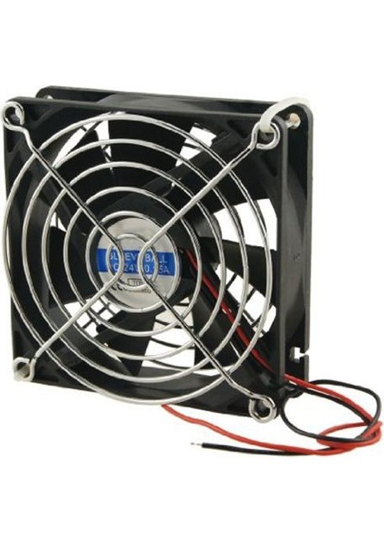 Siyah Plastik Muhafaza Dc 24V Cpu Soğutma Fanı, Metal Parmak Korumalı (Yurt Dışından)