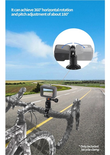 GOPRO12 Kameralar Için 360° Döndürme Hızlı Sökme Metal Gidon Boru Kelepçesi Hızlı Kurulum Sabitleme Braketi, A (Yurt Dışından)