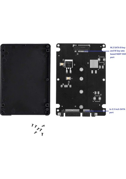 M.2 Ngff - 2,5 Inç Sata SSD / Msata - Sata Adaptör Kartı Kutusu (Pc Adaptörü M2 + M Masaüstü Soketi Ngff Için B Tuşu) (Yurt Dışından)