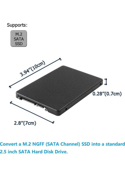 M.2 Ngff - 2,5 Inç Sata SSD / Msata - Sata Adaptör Kartı Kutusu (Pc Adaptörü M2 + M Masaüstü Soketi Ngff Için B Tuşu) (Yurt Dışından)