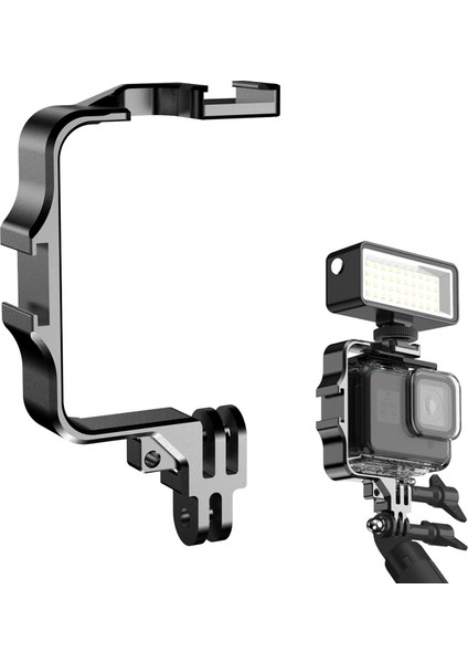 Gopro Hero 11 10 9 8 7 Dji Action 3 Kamera Aksesuarları Montajı Için Soğuk Ayakkabı Montajlı Kamera Doldurma Hafif Metal Çerçeve (Yurt Dışından)