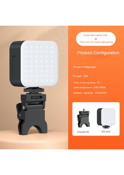 Mini Cep Telefonu Dolgu Işığı LED Işık Selfie Canlı Video Işığı Rgb 2500K-9000K Bilgisayar Dolgu Işığı Taşınabilir Doldurma Lambası (Yurt Dışından)