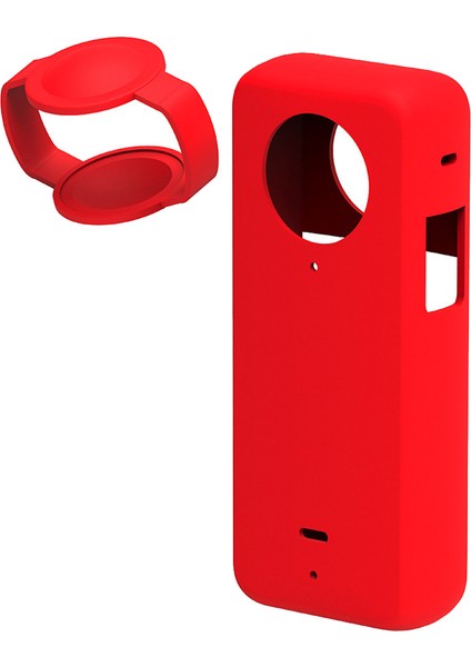 Insta 360 X3 Panoramik Aksiyon Kamerası Için Silikon Kılıf Toz Geçirmez Silikon Koruyucu Kılıf Anti-Drop Kılıfı (Kırmızı) (Yurt Dışından) fırsatları