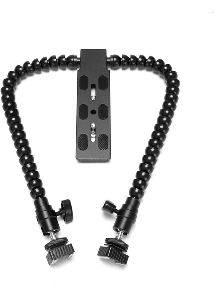 Yeni Esnek Çift Kol Sıcak Ayakkabı Flaş Braketi Montaj Tutucu Canon Nikon Pentax Makro Çekim Kamera Aksesuarları (Yurt Dışından)