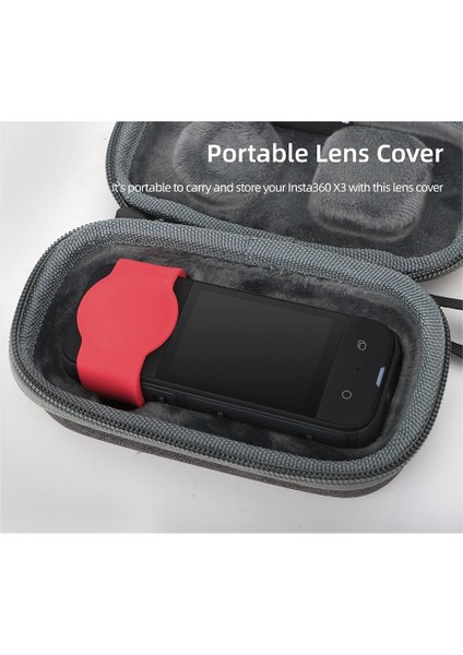 Sunnylıfe Koruyucu Kılıf INSTA360 X3 Silikon Saplı Kılıf Anti-Scratch Kol Örtüsü Cilt Koruyucu Kordon Ile, Kırmızı (Yurt Dışından) indirimleri