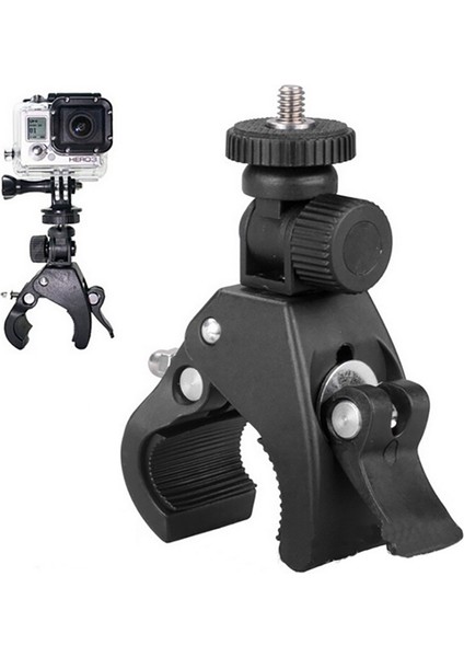 Vidalı Tripod Kelepçe Standı Spor Kamera Tutucu Bisiklet Bağlantı Parçası Klip Tutucu (Yurt Dışından)