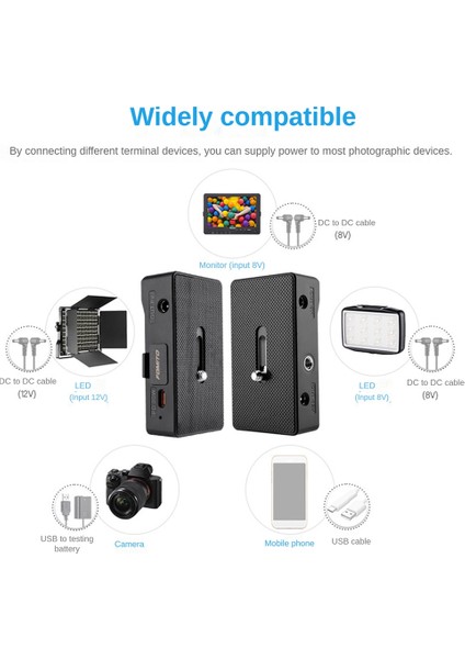 Sony Np-F Tipi Piller Için Kamera Kelepçesi Np-F Pil Adaptör Plakası 12V/7.4V Çıkış Bağlantı Noktası LED Düşük Pil Göstergesi (Yurt Dışından) modelleri