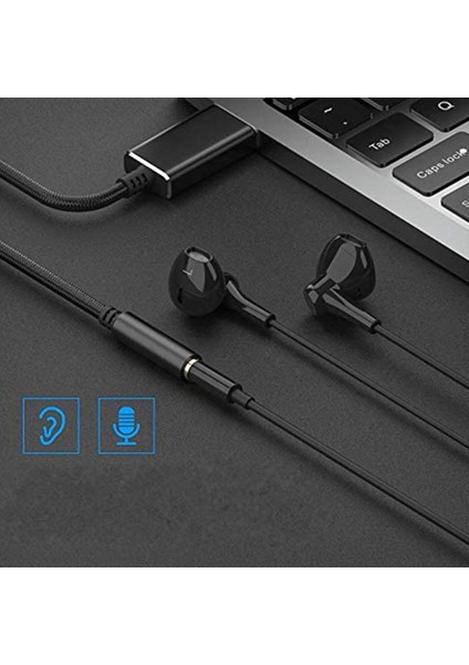 USB - 3,5 mm Kulaklık Jakı Ses Adaptörü, Pc Için Harici Stereo Ses Kartı, Dizüstü Bilgisayar, Ps4 Için, Mac Vb Için (0,6 Feet, Kırmızı) (Yurt Dışından)