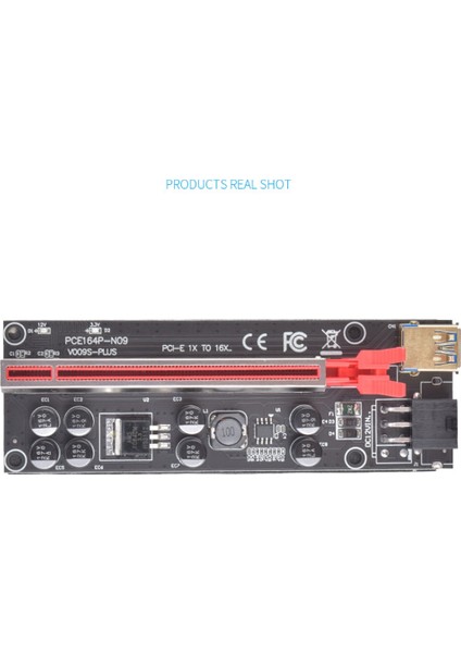 VER009S-PLUS Pcı-E 1x - 16X Yükseltici Kart, 8 Katı Kapasitör, 6pın Sata Güç Kablosu, 60 cm USB 3.0 Uzatma Kablosu (Yurt Dışından)