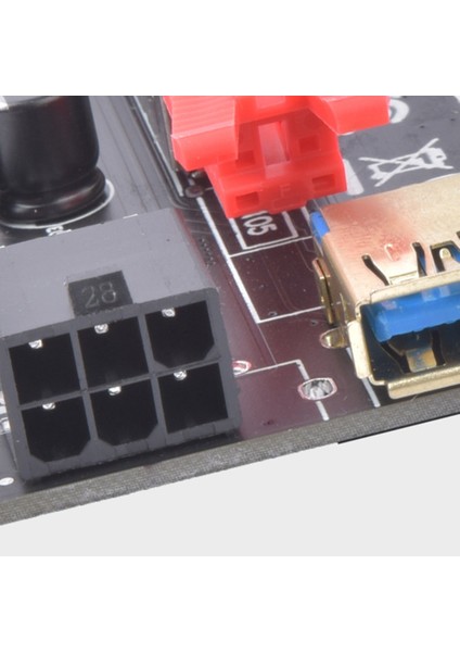 VER009S-PLUS Pcı-E 1x - 16X Yükseltici Kart, 8 Katı Kapasitör, 6pın Sata Güç Kablosu, 60 cm USB 3.0 Uzatma Kablosu (Yurt Dışından)