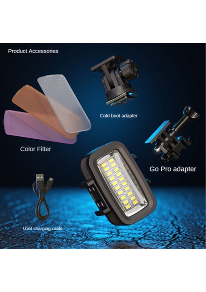 Gopro Kamera Için 20LED Taşınabilir Dalış Dolgu Işığı Açık Canlı Fotoğraf Aydınlatma Fotoğraf Fotoğraf Işığı (Yurt Dışından) fiyatları