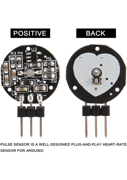 Nabız Sensörü Kalp Atış Hızı Sensörü Kalp Atışı Pulsesensor Arduino Raspberry Pi Için, Siyah ve Kırmızı (Yurt Dışından)