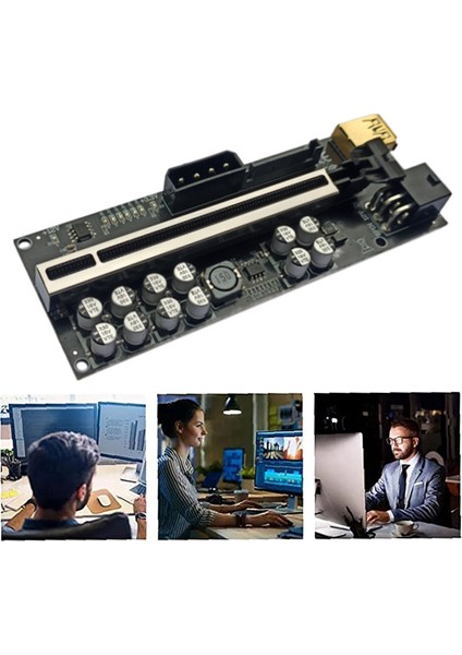 1 Paket VER018 Plus Pcı-E 1x Ila 16X Usb3.0 60CM Grafik Yükseltici Kartı, 12 Katı Kapasitörlü/btc Madenciliği Için LED Işık (Yurt Dışından)