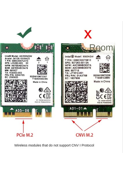 M.2 Ngff Mini Pcı-E (Pcıe + Usb) Adaptörü Için M.2 Wifi Bluetooth Kablosuz Wlan Kartı AX200 9260 8265 8260 Dizüstü Bilgisayar Için (Yurt Dışından)