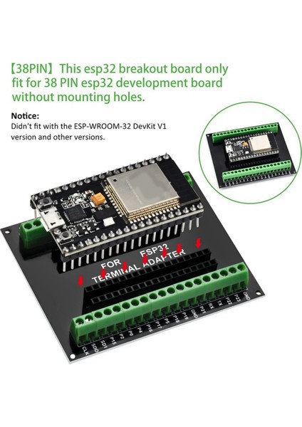 ESP32 Genişletme Kartı, ESP32 Wifi Bluetooth Geliştirme Kartı ile Uyumlu NODEMCU-32S Lua 38PIN Gpıo Genişletme Kartı (Yurt Dışından)