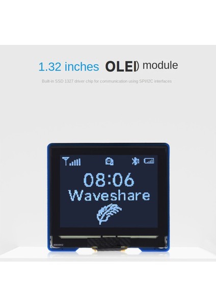 Waveshare 1.32 Inç OLED Modül 128X96 Çözünürlük 16 Gri Seviye Ekran SPI/I2C Haberleşme (Yurt Dışından)