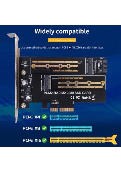 Pcıe Adaptör Panosu Çift M.2 Nvme - Pcie 4x M2 SSD Adaptörü B/m Anahtar Desteği Pcı Express 3.0 2230-2280 Sabit Sürücüler (Yurt Dışından)