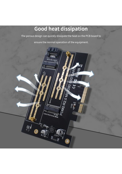 Pcıe Adaptör Panosu Çift M.2 Nvme - Pcie 4x M2 SSD Adaptörü B/m Anahtar Desteği Pcı Express 3.0 2230-2280 Sabit Sürücüler (Yurt Dışından)