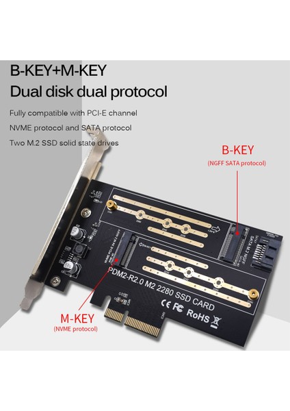 Pcıe Adaptör Panosu Çift M.2 Nvme - Pcie 4x M2 SSD Adaptörü B/m Anahtar Desteği Pcı Express 3.0 2230-2280 Sabit Sürücüler (Yurt Dışından)