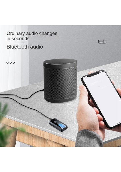 Bluetooth 5.0 Ses Alıcı Verici LCD Ekran Bilgisayar Tv Hoparlörü Için Bluetooth Ses Adaptörü (Yurt Dışından)