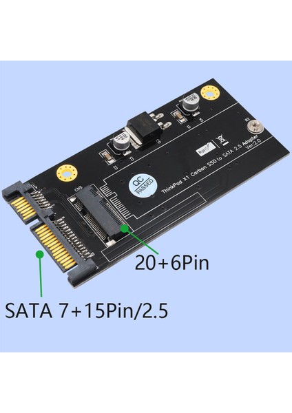 20 + 6 Pin Ssd'den Sata 2,5 Inç Adaptör Kartı Dönüştürücü Için Lenovo Thinkpad X1 Carbon (Yurt Dışından)