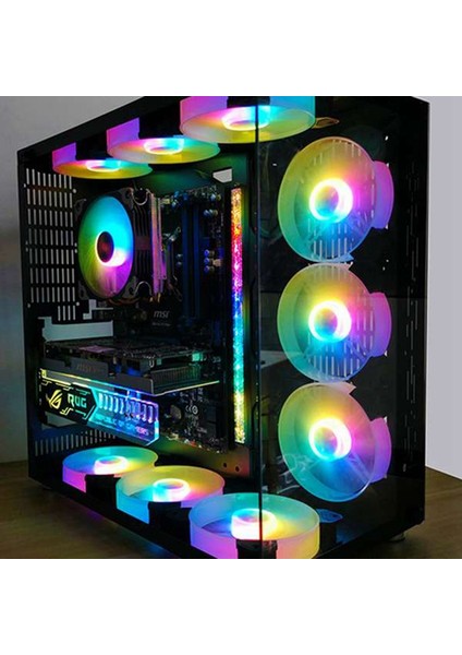 Coolmoon Bilgisayar Rgb Renkli Işık Şeridi 5 V/3pın Manyetik Çok Renkli Rgb LED Lamba ile Alüminyum Şasi Işık (Yurt Dışından)