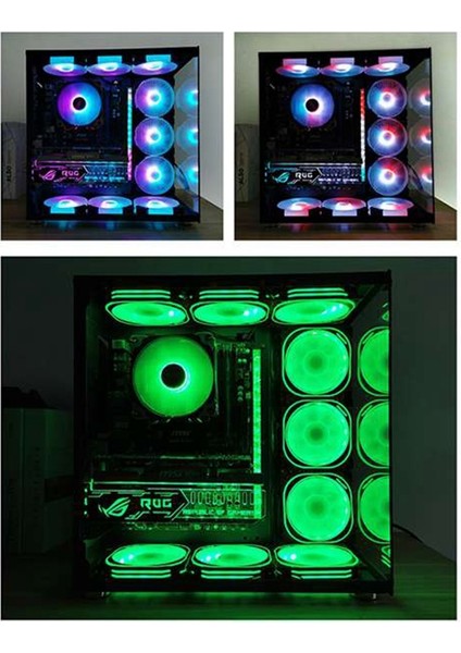 Coolmoon Bilgisayar Rgb Renkli Işık Şeridi 5 V/3pın Manyetik Çok Renkli Rgb LED Lamba ile Alüminyum Şasi Işık (Yurt Dışından)