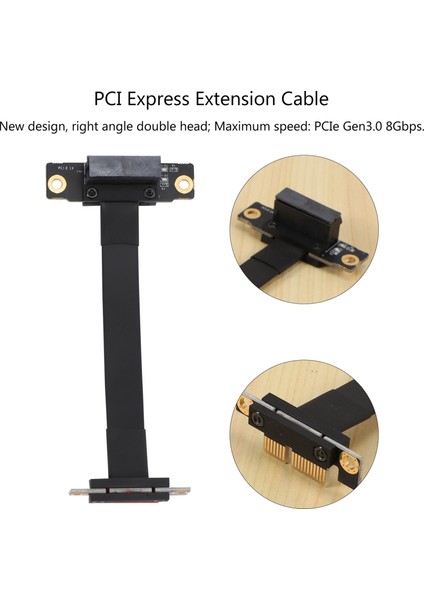 Pcıe X1 Yükseltme Kablosu Çift 90 Derece Sağ Açı Pcıe 3.0 X1 - X1 Uzatma Kablosu 8 Gbps Pcı Express 1x Yükseltme Kartı - 10 cm (Yurt Dışından)