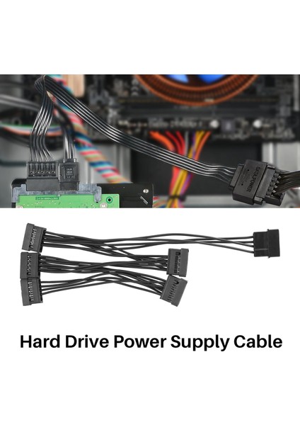 Adet Molex 4pin Ide 5 Sata 15PIN Sabit Disk Güç Kaynağı Splitter Kablosu Dıy Pc Sever 18AWG 4-Pin To 15-Pin Güç (Yurt Dışından)
