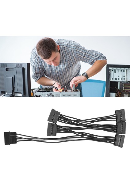 Adet Molex 4pin Ide 5 Sata 15PIN Sabit Disk Güç Kaynağı Splitter Kablosu Dıy Pc Sever 18AWG 4-Pin To 15-Pin Güç (Yurt Dışından)
