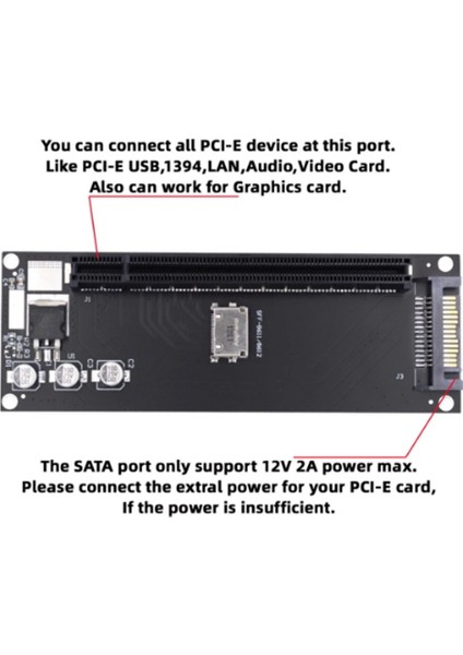 Pcıe - SFF-8611 Adaptörü, Oculink SFF-8611 - Pcıe Pcı-Express 16X 4x Adaptörü, Anakart Grafikleri Için Sata Güç Bağlantı Noktasına Sahip (Yurt Dışından)