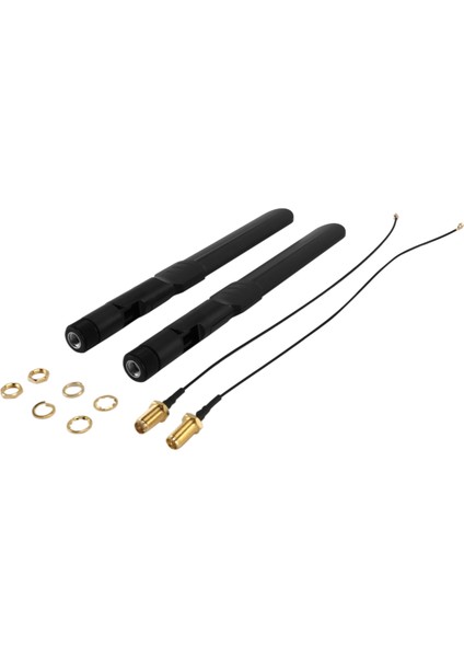 Çift Bantlı Wifi 2,4 Ghz 5 Ghz 5,8 Ghz 8dbi Rp-Sma Erkek Anten ve 20 cm 8 Inç U.fl - Rp-Sma Dişi Pigtail Kablo 2'li Paket (Yurt Dışından)