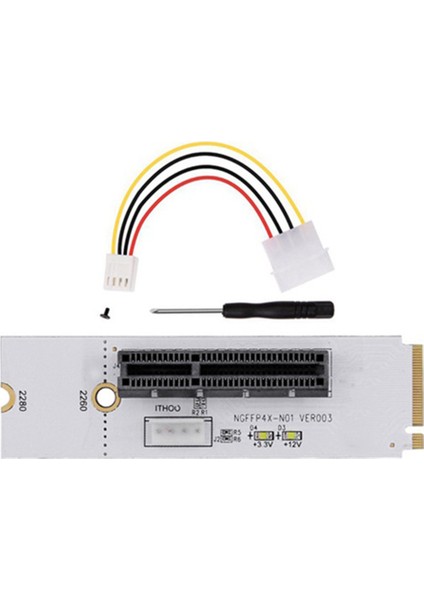 M.2 - Pcı-E 4x Yükseltici Kart M2 Anahtar M - Pcıe X4 Adaptörü, LED Gerilim Göstergesi ile Madencilik Için Nvme Için Ngff Yükseltici, 2 Paket (Yurt Dışından)