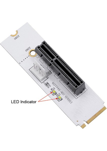 M.2 - Pcı-E 4x Yükseltici Kart M2 Anahtar M - Pcıe X4 Adaptörü, LED Gerilim Göstergesi ile Madencilik Için Nvme Için Ngff Yükseltici, 2 Paket (Yurt Dışından)