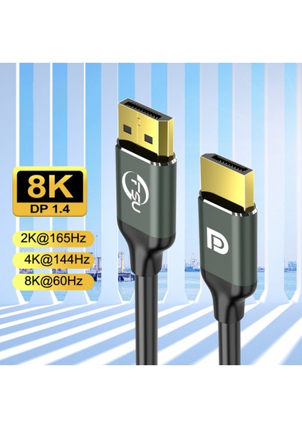 Fsu Displayport 1.4 8k 4K Hdr 144Hz 165Hz Ekran Bağlantı Noktası Adaptörü Video Pc Dizüstü Tv Için Dp 1.4 Ekran Bağlantı Noktası 1.4 Kablo, 1.5m (Yurt Dışından)