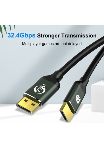 Fsu Displayport 1.4 8k 4K Hdr 144Hz 165Hz Ekran Bağlantı Noktası Adaptörü Video Pc Dizüstü Tv Için Dp 1.4 Ekran Bağlantı Noktası 1.4 Kablo, 1.5m (Yurt Dışından)