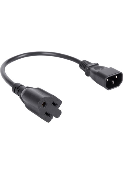 1 Ft Iec 320 C14 Erkek Fiş Nema 5-15R 3 Prong Dişi Pc Güç Adaptörü Kablosu Siyah (Yurt Dışından)