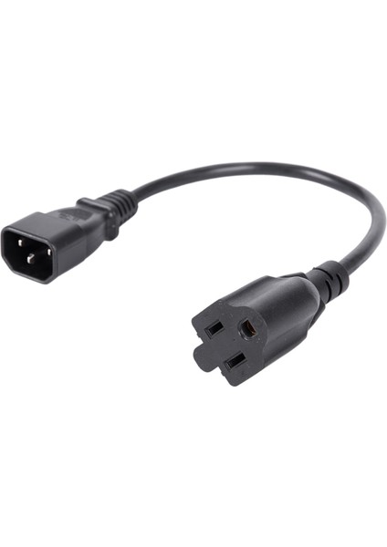 1 Ft Iec 320 C14 Erkek Fiş Nema 5-15R 3 Prong Dişi Pc Güç Adaptörü Kablosu Siyah (Yurt Dışından)