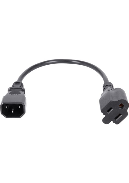 1 Ft Iec 320 C14 Erkek Fiş Nema 5-15R 3 Prong Dişi Pc Güç Adaptörü Kablosu Siyah (Yurt Dışından)