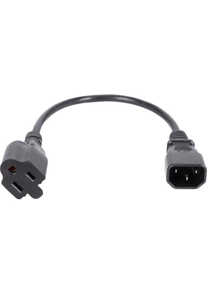 1 Ft Iec 320 C14 Erkek Fiş Nema 5-15R 3 Prong Dişi Pc Güç Adaptörü Kablosu Siyah (Yurt Dışından)