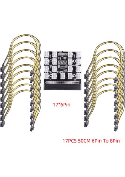 12 Adet Pcı-E 6pin To 2p + 6p Güç Splitter Kablosu Pcıe Pcı Express Görüntü Kartı Y Splitter Uzatma Kablosu (Yurt Dışından)